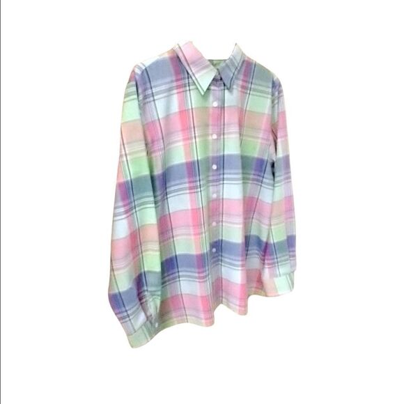 FoxCroft Women'sMulti- Color New Wrinkle Free Plaid Shirt.Plus Size 1X - Picture 6 of 12